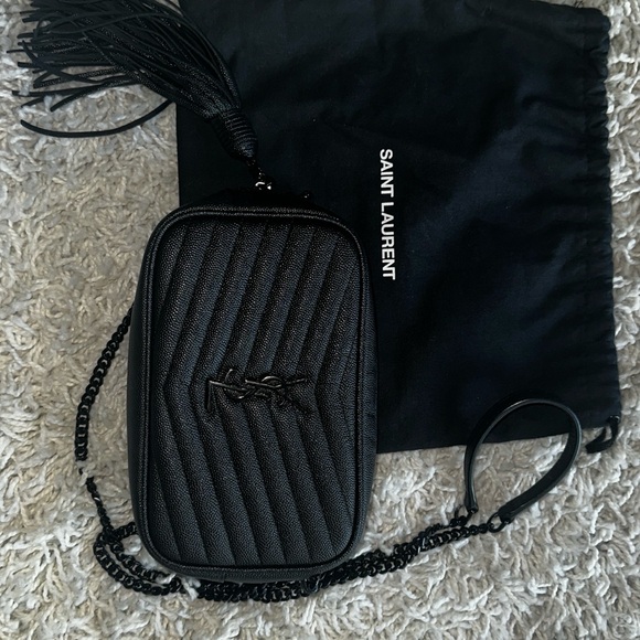 Saint Laurent All Black Mini Lou Camera Bag - Picture 1 of 8